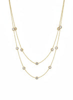 18K Gold Plated Double Layer Zircon Station Necklace - RACHIVA