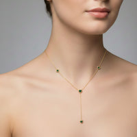 18K Gold Plated Emerald Heart Drop Necklace