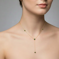 18K Gold Plated Emerald Heart Drop Necklace - RACHIVA