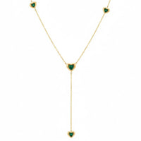 18K Gold Plated Emerald Heart Drop Necklace - RACHIVA