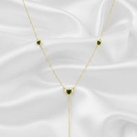 18K Gold Plated Emerald Heart Drop Necklace - RACHIVA