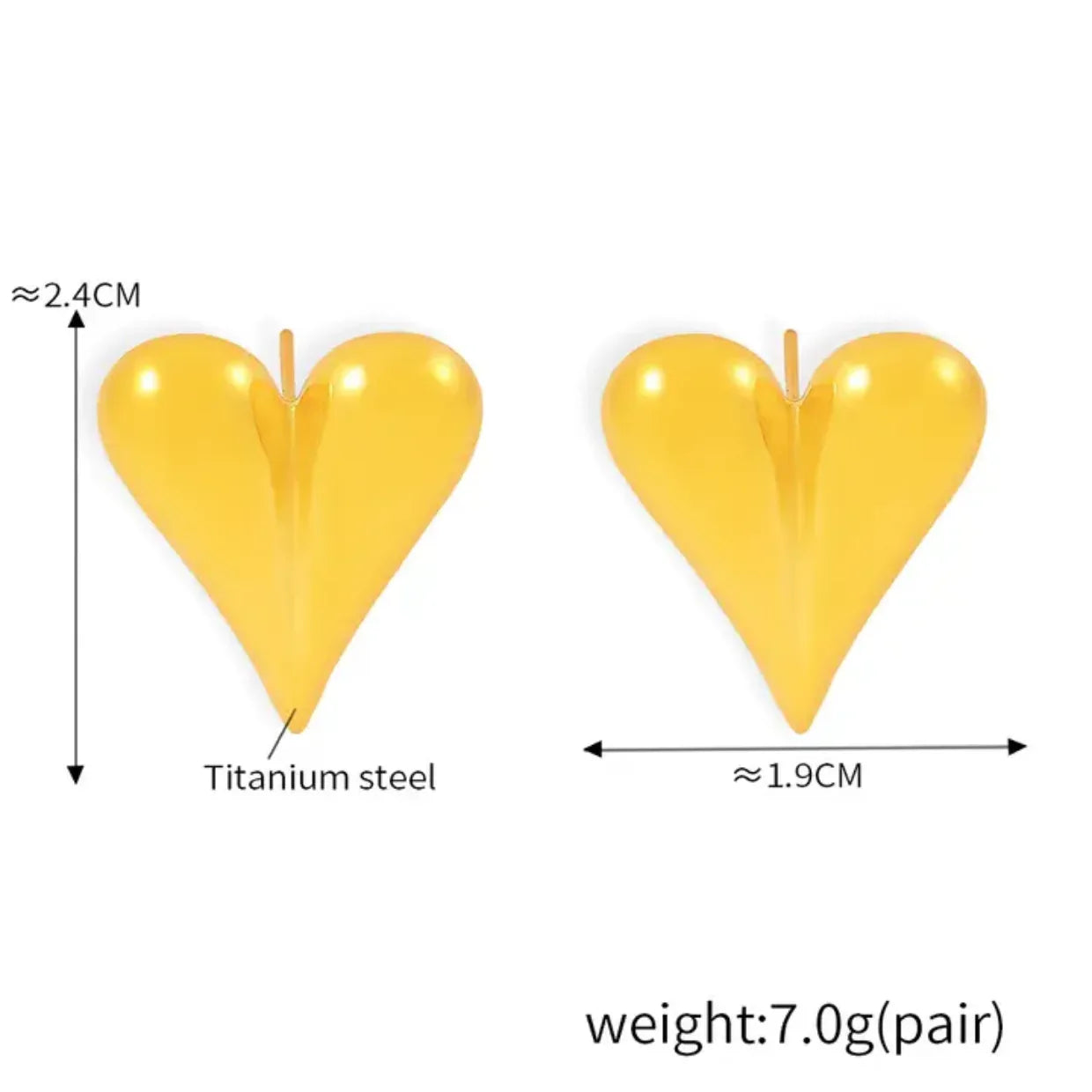 18K Gold Plated Puffy Heart Stud Earrings - RACHIVA