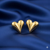 18K Gold Plated Puffy Heart Stud Earrings - RACHIVA
