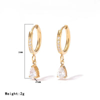 18K Gold Plated Teardrop Zircon Hoop Earrings - RACHIVA