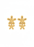 18K Gold Plated Double Daisy Drop Earrings - RACHIVA