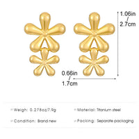 18K Gold Plated Double Daisy Drop Earrings - RACHIVA