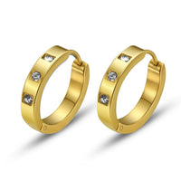 18K Gold Plated Zircon Studded Hoop Earrings