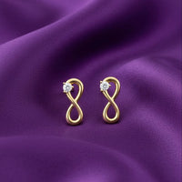 18K Gold Plated Infinity White Zircon Stud Earrings - RACHIVA