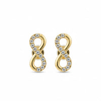 18K Gold Plated Pave Infinity Zircon Stud Earrings - RACHIVA