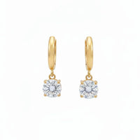18K Gold Plated Heart Cut CZ Drop Earrings - RACHIVA