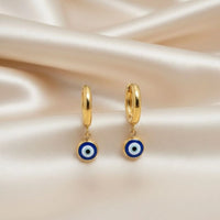 18K Gold Plated Evil Eye Dangler Earrings - RACHIVA