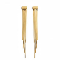 18K Gold Plated Long Bar Chain Earrings - RACHIVA