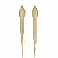 18K Gold Plated V Tassel Chain Earrings