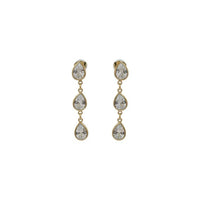 18K Gold Plated Triple Teardrop Earrings - RACHIVA