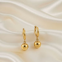 18K Gold Plated Sphere Dangle Earrings