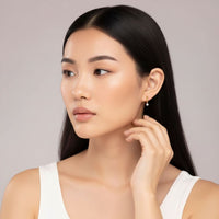 18K Gold Plated White Zircon Hoop Earrings