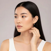 18K Gold Plated White Zircon Hoop Earrings - RACHIVA