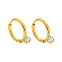 18K Gold Plated White Zircon Hoop Earrings - RACHIVA