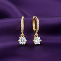 18K Gold Plated Pavé Zircon Hoop Earrings - RACHIVA
