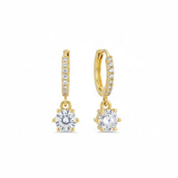 18K Gold Plated Pavé Zircon Hoop Earrings