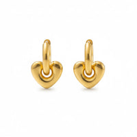 18K Gold Plated Puffy Heart Earrings - RACHIVA
