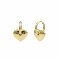 18K Gold Plated Heart Charm Hoop Earrings - RACHIVA
