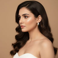 18K Gold Plated Zircon Solitaire Huggie Earrings