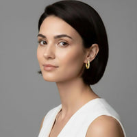 18K Gold Plated Round Zircon Hoop Earrings - RACHIVA