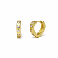 18K Gold Plated Round Zircon Hoop Earrings - RACHIVA