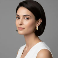 18K Gold Plated Pavé Zircon Hoop Earrings - RACHIVA