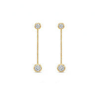 18K Gold Plated Linear Zircon Drop Earrings - RACHIVA