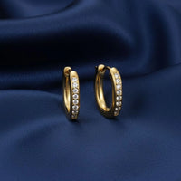 18K Gold Plated Zircon Mini Hoop Earrings - RACHIVA