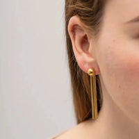 18K Gold Plated Long Tassel Drop Earrings - RACHIVA