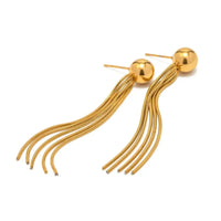 18K Gold Plated Long Tassel Drop Earrings - RACHIVA