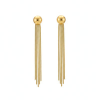 18K Gold Plated Long Tassel Drop Earrings - RACHIVA