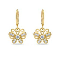 18K Gold Plated Butterfly Zircon Drop Hoop Earrings - RACHIVA