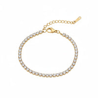 18K Gold Plated Classic Zircon Tennis Bracelet - RACHIVA