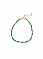 18K Gold Plated Emerald Green Tennis Bracelet - RACHIVA