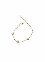 18K Gold Plated Minimal Bezel Zircon Bracelet - RACHIVA