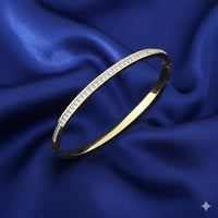 18K Gold Plated Classic Zircon Bangle Bracelet - RACHIVA