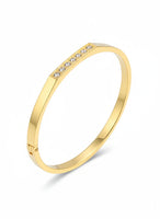 18K Gold Plated Sleek Zircon Bangle Bracelet - RACHIVA
