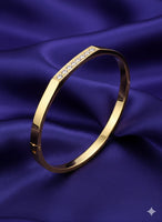 18K Gold Plated Sleek Zircon Bangle Bracelet - RACHIVA