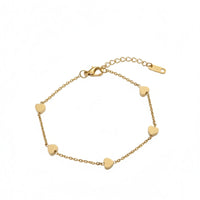 18K Gold Plated Mini Heart Chain Bracelet - RACHIVA