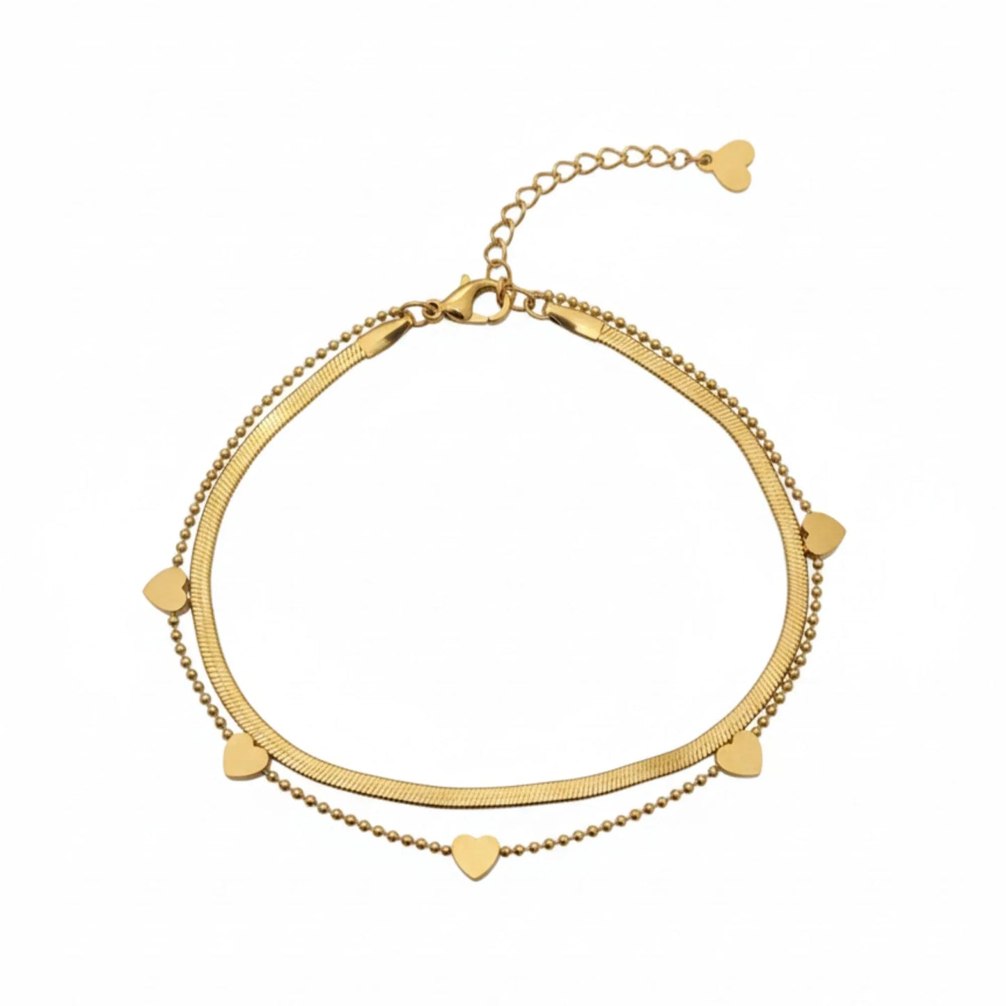 18K Gold Plated Double Layer Heart Bracelet - RACHIVA