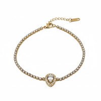 18K Gold Plated Teardrop CZ Bracelet - RACHIVA