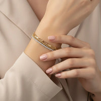 18K Gold Plated Multi Layer Chain CZ Bracelet - RACHIVA