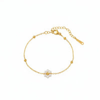 18K Gold Plated Pearl Floral Bracelet - RACHIVA