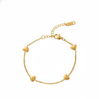 18K Gold Plated Mini Heart Chain Bracelet - RACHIVA