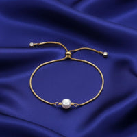 18K Gold Plated Pearl Slider Bracelet - RACHIVA