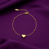 18K Gold Plated Mini Heart Center Bracelet - RACHIVA